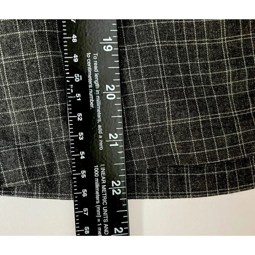 O'Neill Gray Window Pane Plaid Mens 38 Flat Front Casual‎ Bermuda Golf Shorts